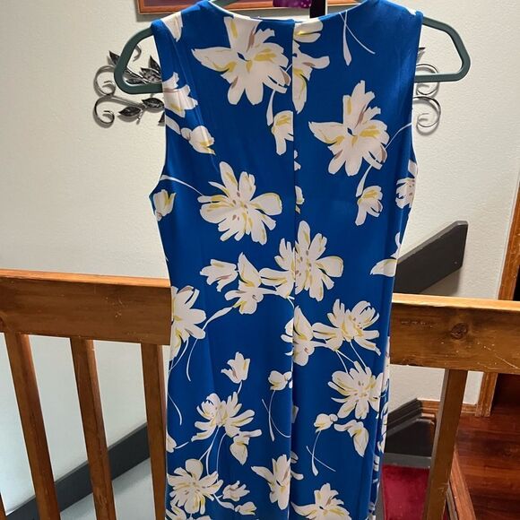 NWOT Tommy Hilfiger Blue Floral Sleeveless Dress Size 4 #085 - Picture 6 of 7